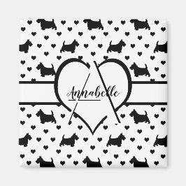 Imã Black Scottish Terriers (Scottie Dogs) - White