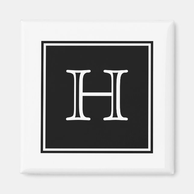 Imã Black Square Monogram Magnet (Frente)