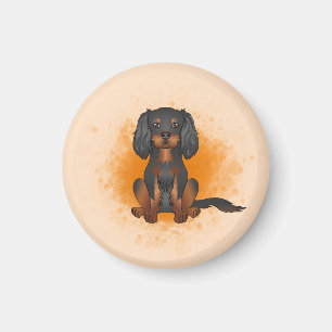 Imã Black & Tan Cavalier King Charles Dog Em Laranja