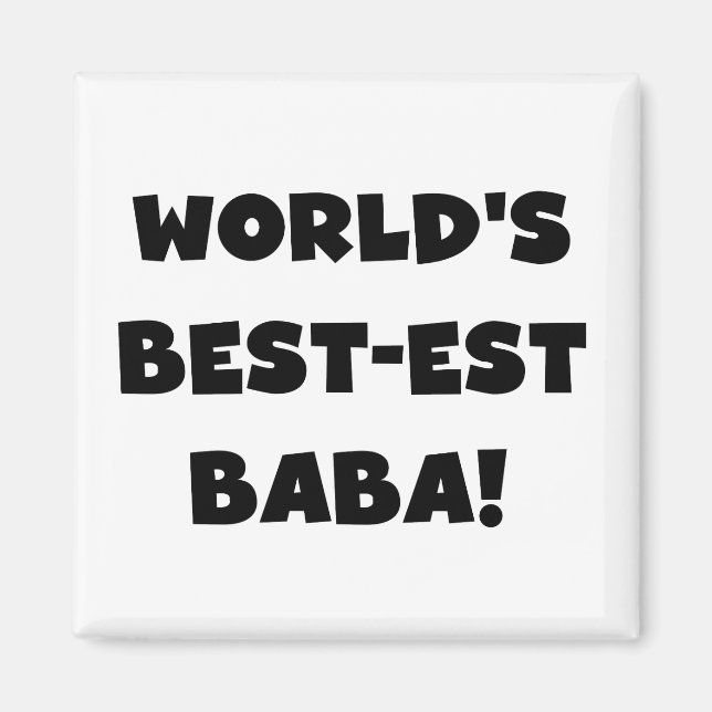 Imã Black Text Best Baba T-shirts e presentes (Frente)