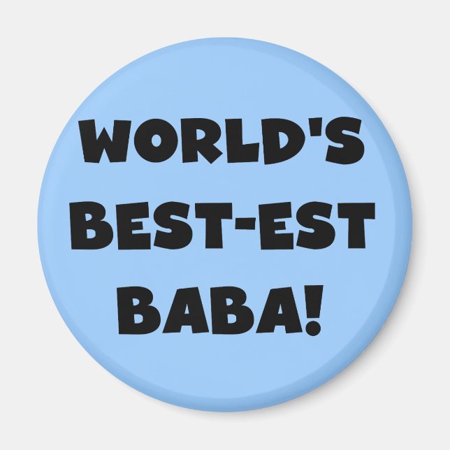 Imã Black Text Best Baba T-shirts e presentes (Frente)