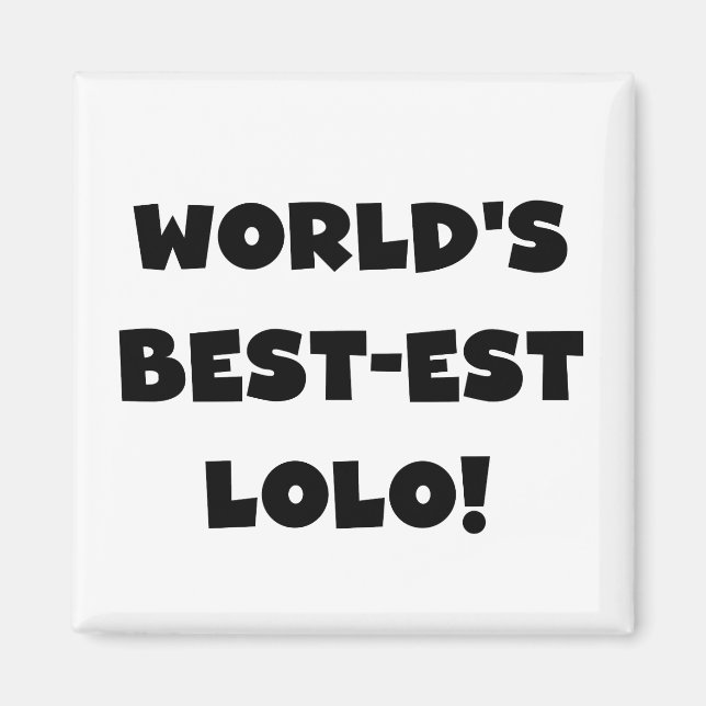 Imã Black Text Best Lolo T-shirts e presentes (Frente)