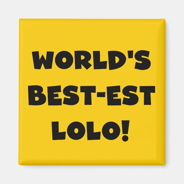Imã Black Text Best Lolo T-shirts e presentes (Frente)