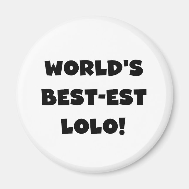 Imã Black Text Best Lolo T-shirts e presentes (Frente)