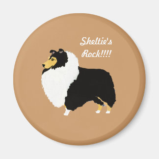 Imã Black Tri Shetland Sheepdog Rock!!