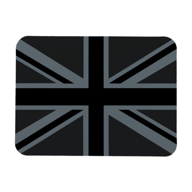 Ímã Black Union Jack Flag Design (Horizontal)