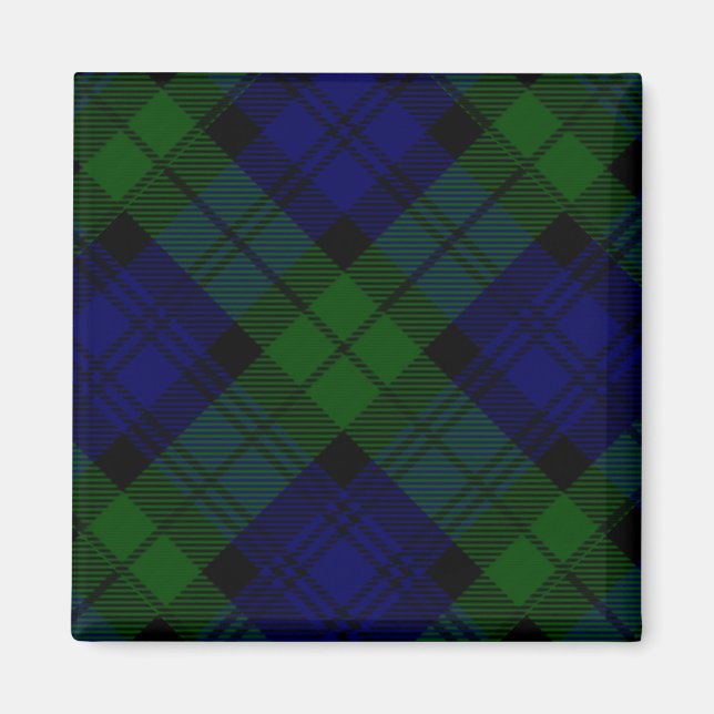 Imã Black Watch Tartan Blue Green Xadrez (Frente)