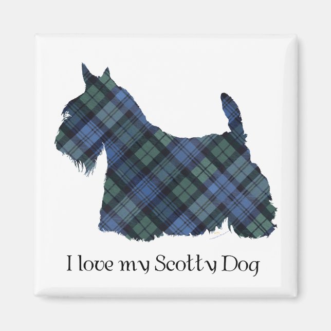 Imã Black Watch Tartan Scottish Terrier (Frente)