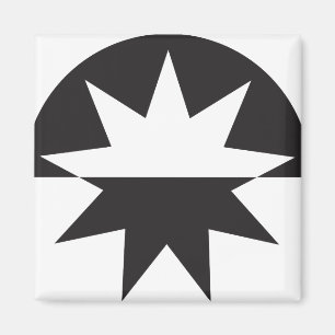 Imã Black White Deco Star Sunburst