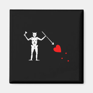 Imã Blackbeard Pirate Flag Jolly Roger Skeleton Hallow