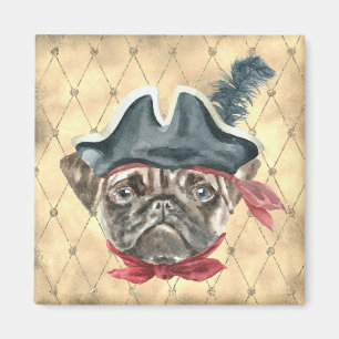 Imã Blackface, o Pug Pirate Magnet