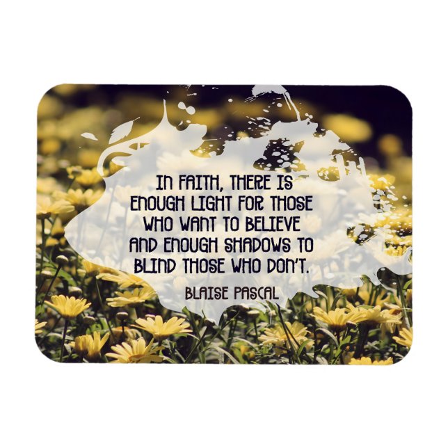 Ímã Blaise Pascal Inspirational Cote "De fé" Flexi (Horizontal)