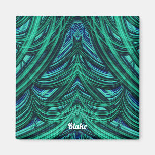 Imã BLAKE ~ 3D Fractal Design azul ~