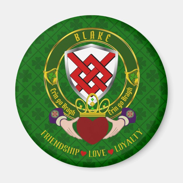 Imã Blake Irish Shield & Claddagh (Frente)