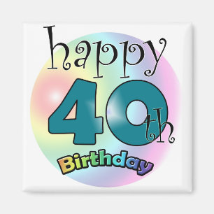 Imã Blauwe Happy aniversário de 40 anos