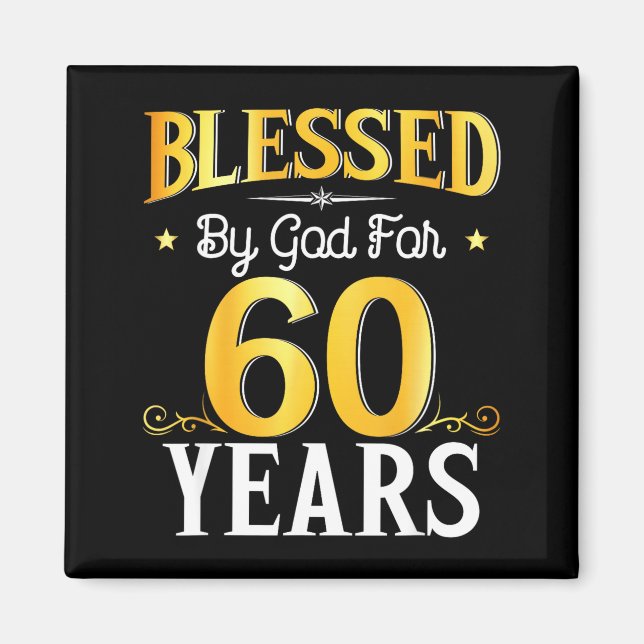 Imã Blessed By God For 60 Years 60th Birthday Men Wome (Frente)