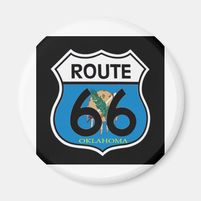 Imã Blindagem de Oklahoma flag Route 66 (Frente)