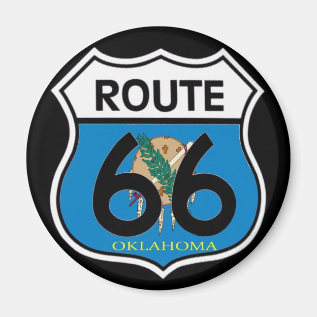 Imã Blindagem de Oklahoma flag Route 66 (Frente)