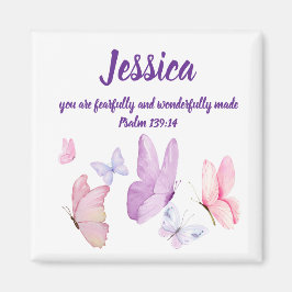 Imã Blissful Butterfly Psalm 139:14 Magnet