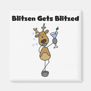 Imã Blitzen recebe Camisetas e presentes de renas estr