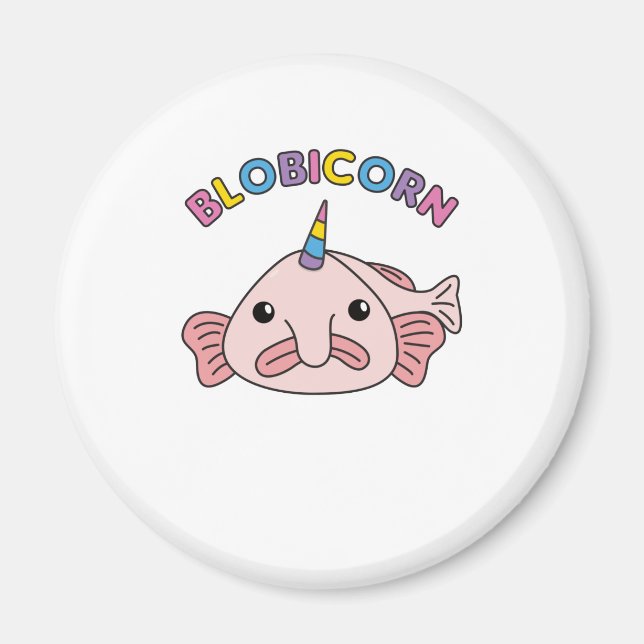 Imã Blobfish Funny Unicorn Blobicorn (Frente)