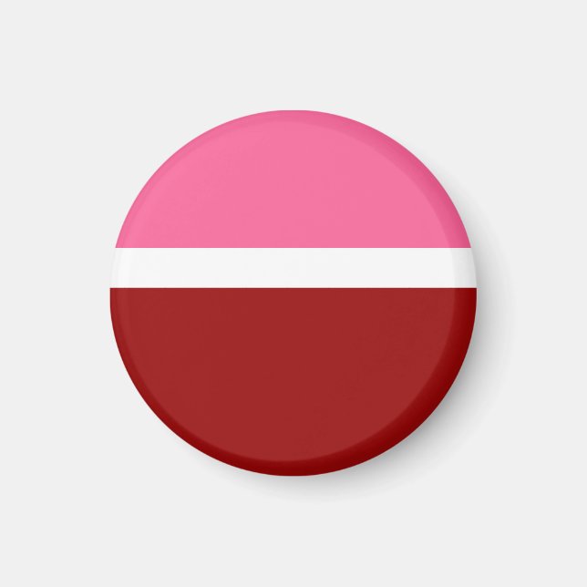 Imã Bloco de Cor Rosa Branco Marrom Vermelho (Frente)