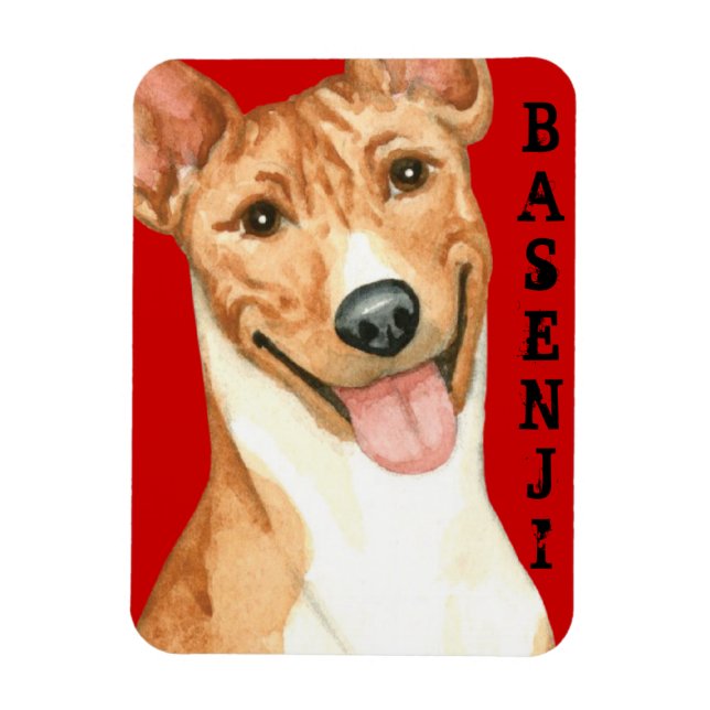 Ímã Bloco de Cores Basenji (Vertical)