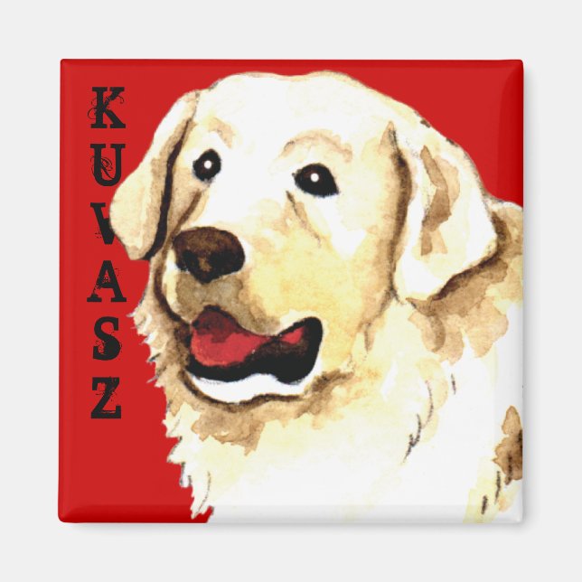 Imã Bloco de Cores do Kuvasz (Frente)