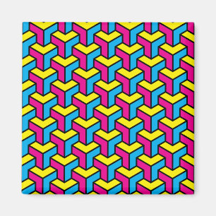 Imã Bloco de Ilusão Óptica Geométrica CMYK Brold Vibra