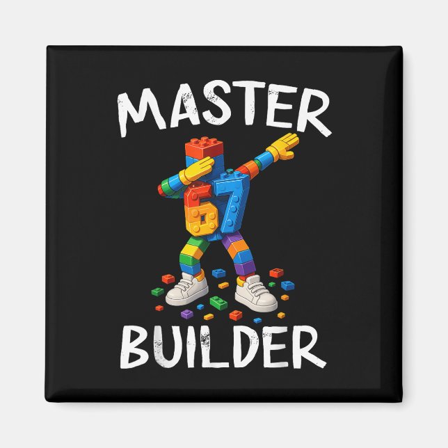Imã Blocos de Construção Memes Master Builder Dabbing  (Frente)