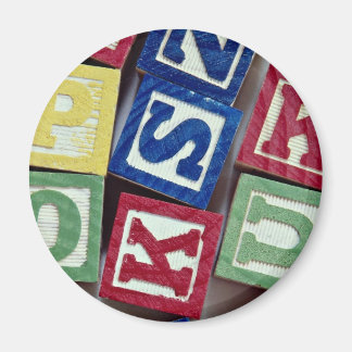 Imã Blocos de madeira com alfabetos para crianças