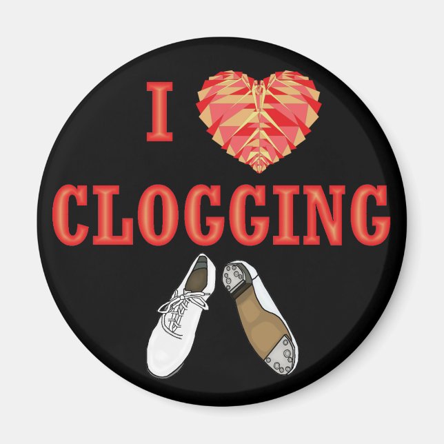 Imã Blogueiro I Love Heart Dancing Clogger (Frente)