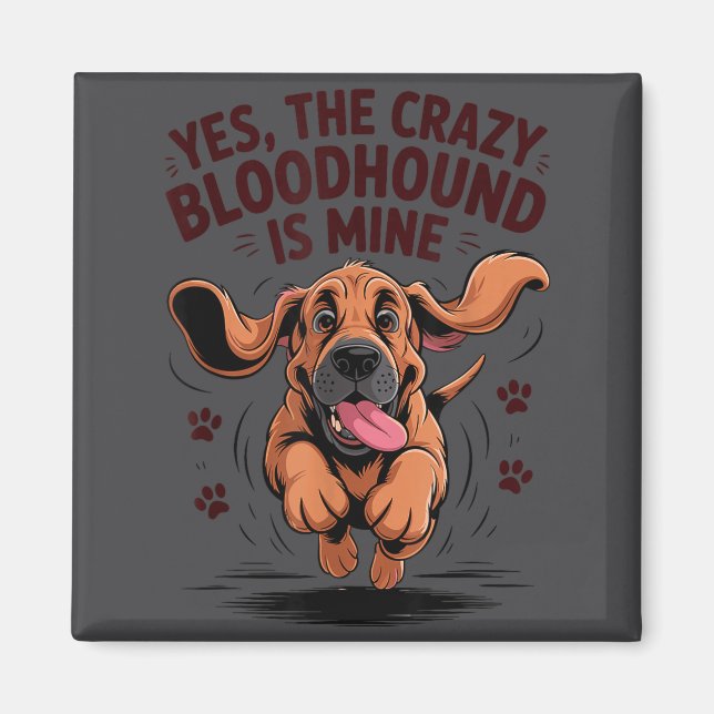 Imã Bloodhound Breed Cute Pet Dog Lover Cartoon Funny  (Frente)