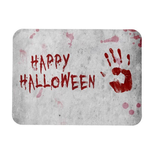 Ímã Bloody Handprint Halloween (Horizontal)