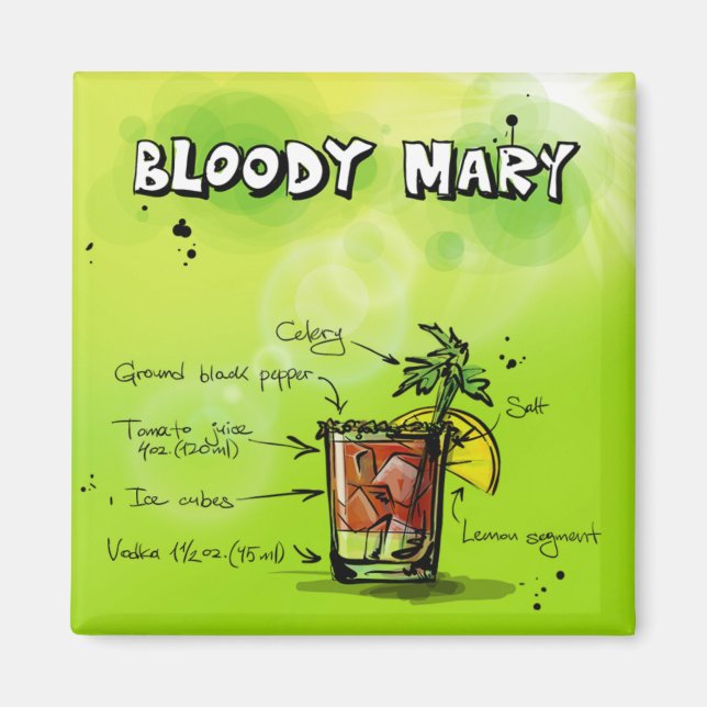 Imã Bloody Mary Recebe - Presente de Cocktail (Frente)