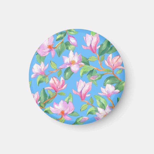Imã Blooming magnolia on sky blue (Frente)