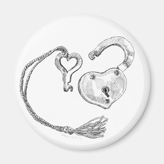 Imã Bloqueio de Coração e Chave (Frente)