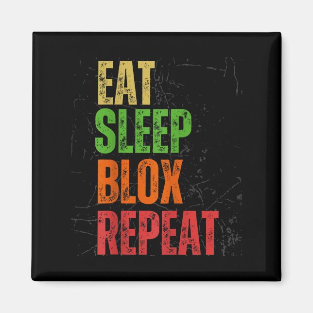 Imã Blox Gaming Tee, Eat Sleep Blox Repeat, Kids Gamin (Frente)