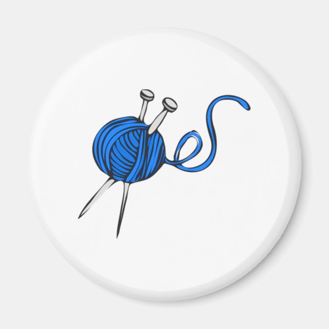 Imã Blue Ball of Yarn (Frente)