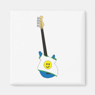 Imã Blue Bass vestindo um ímã de camisa de rosto fel