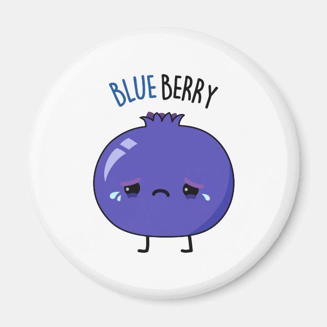 Imã Blue Berry Funny Blueberry Pun (Frente)