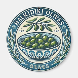 Imã Blue Bowl Greek Olive Picture Design