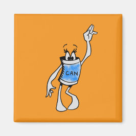 Imã Blue Can Creature Square Magnet