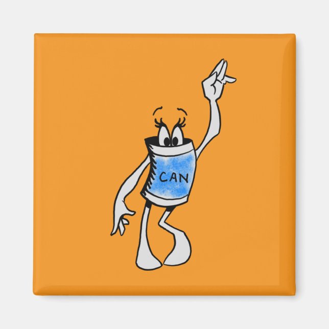 Imã Blue Can Creature Square Magnet (Frente)