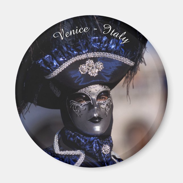 Imã Blue Carnival Costume - Veneza, Itália (Frente)