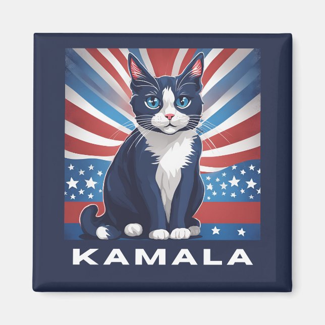 Imã Blue Cat para Kamala 2024 Democrata Eleitoral dos  (Frente)