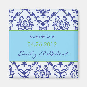 Imã Blue Damask salva o ímã de casamento
