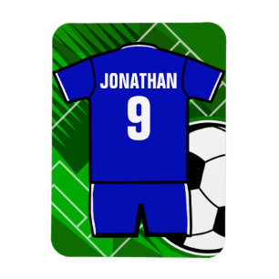 Ímã Blue de Jersey personalizado com branco