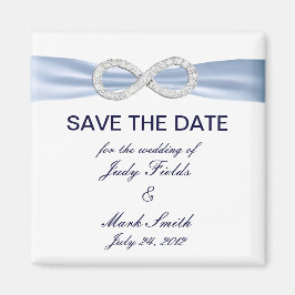 Imã Blue Diamond Infinity Weding The Date Magnet