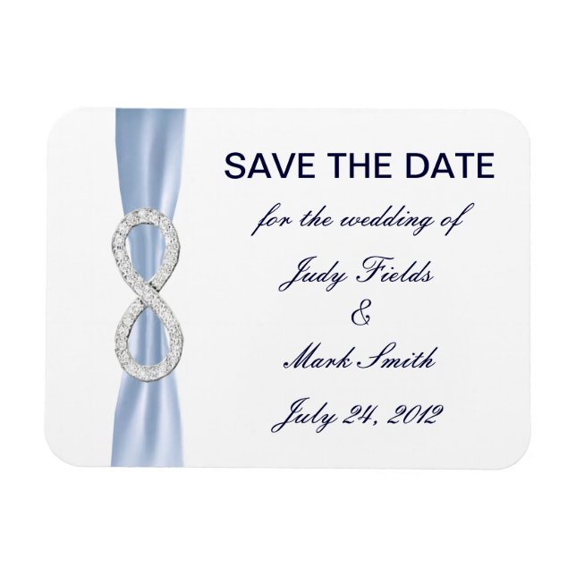 Ímã Blue Diamond Infinity Weding The Date Magnet (Horizontal)